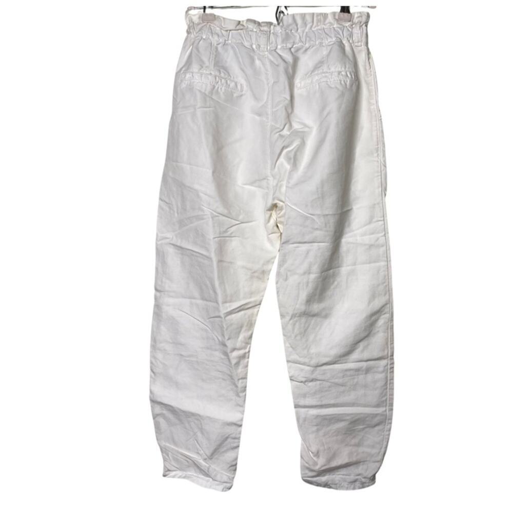 Zara High Waisted Paper Bag Pants White sz 2 - Picture 2 of 6